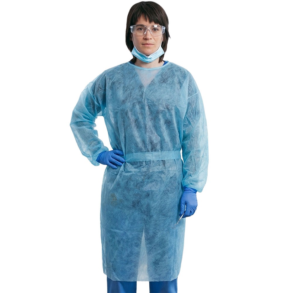 Blouses d'isolation non stériles bleues (50)